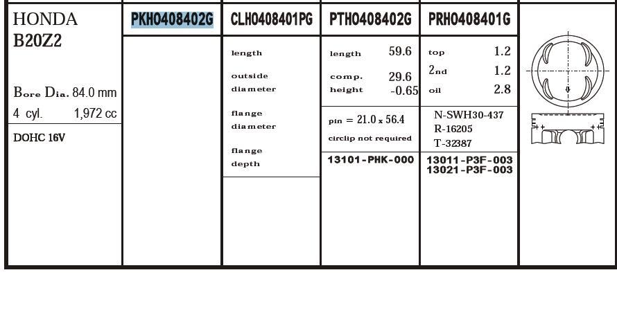 Juego De Piston Para Motor, 2da reparación (+ 0,50) 38171050 Teikin