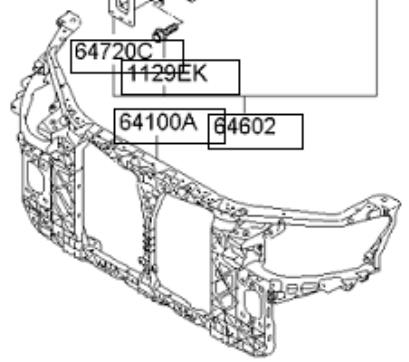 Soporte de radiador completo 641011H300 Hyundai/Kia