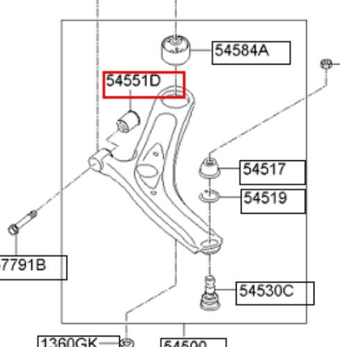 545511E000 Car-dex silentblock de suspensión delantero inferior