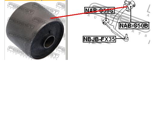 Silentblock de suspensión delantero inferior NABS50B Febest