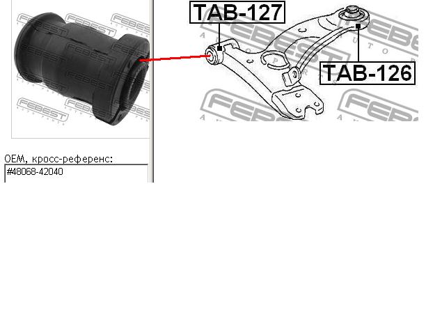 TAB-127 Febest silentblock de suspensión delantero inferior