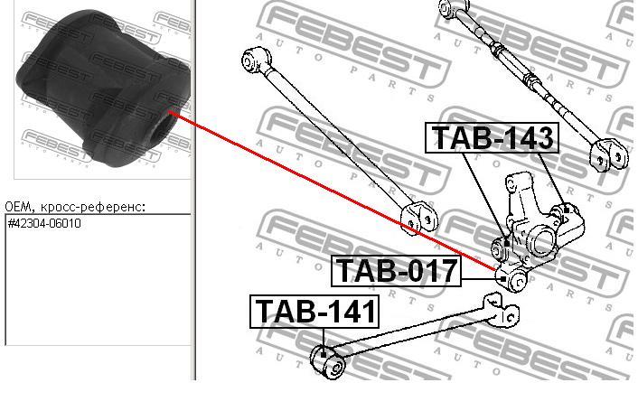 TAB-017 Febest silentblock de mangueta trasera