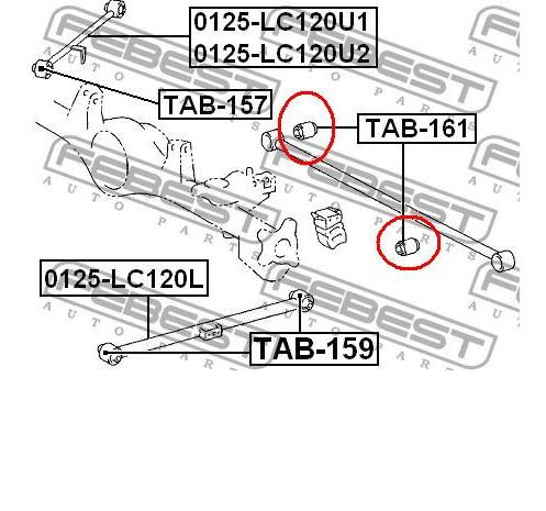 TAB161 Febest Buje del brazo transversal trasero