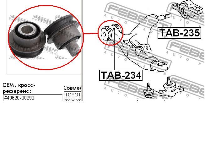 Silentblock suspension Febest TAB234