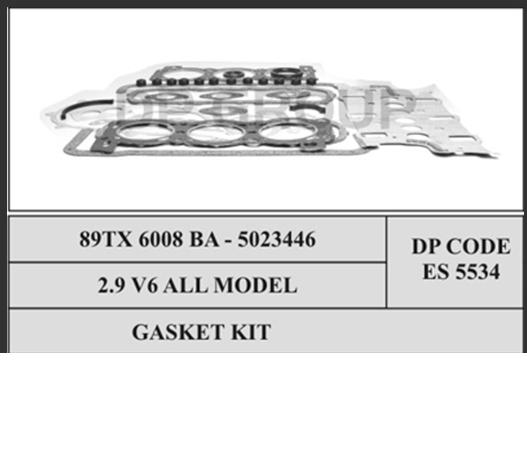 89TX6008BA Ford juego de juntas de motor, completo, superior