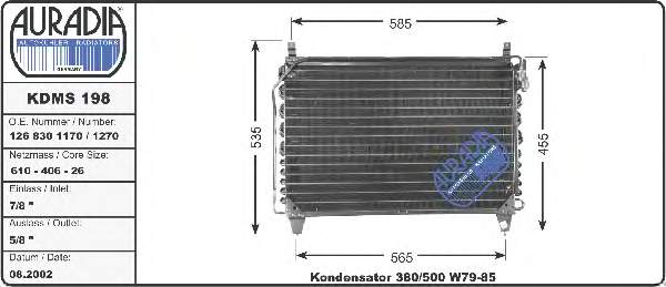 A126830127064 Mercedes Radiador de aire acondicionado