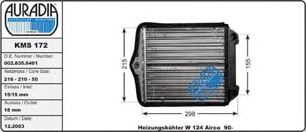 Radiador de calefacción A0028356401 Mercedes
