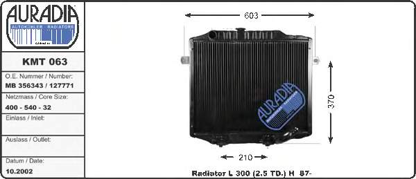 MB356343 Mitsubishi Refrigeración del motor