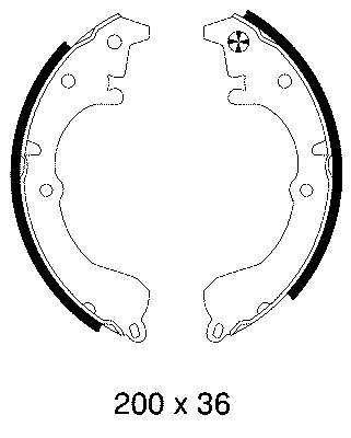 Zapatas de frenos de tambor traseras ADT34131 Blue Print