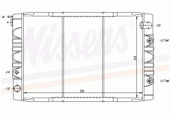 Radiador refrigeración del motor 65606 Nissens