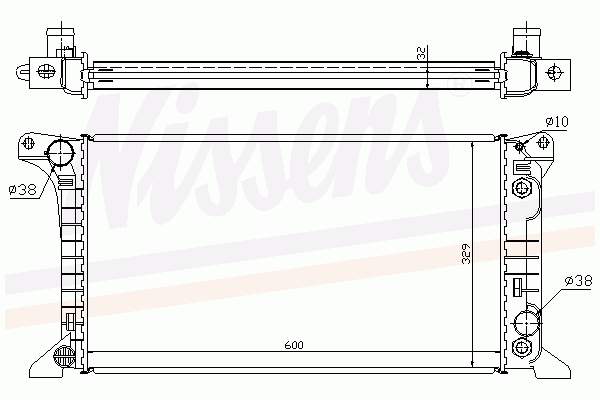 Radiador refrigeración del motor 62367 Nissens