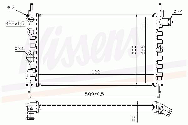 63050A Nissens radiador refrigeración del motor