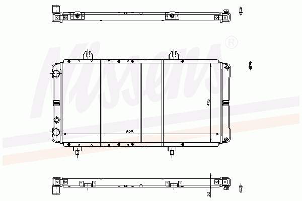 Radiador refrigeración del motor 63572 Nissens