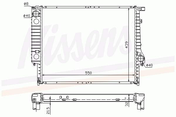 Radiador refrigeración del motor 60619A Nissens