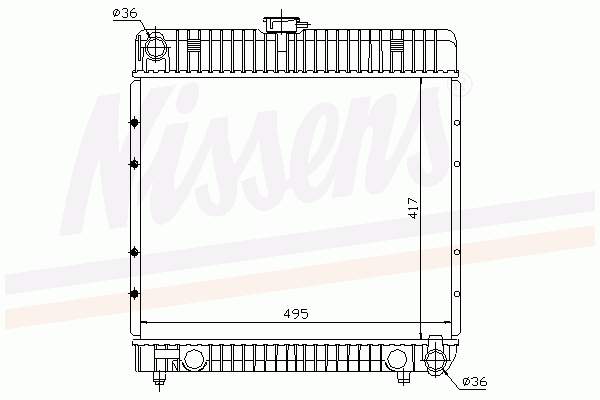 Radiador refrigeración del motor 62710 Nissens