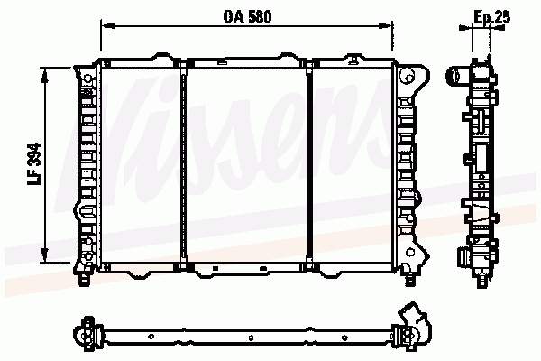 Radiador refrigeración del motor 60041 Nissens