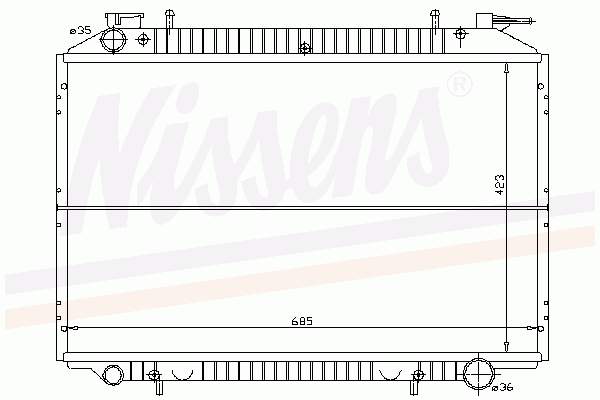 Radiador refrigeración del motor 62908 Nissens