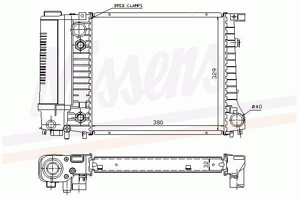 Radiador refrigeración del motor 60731A Nissens