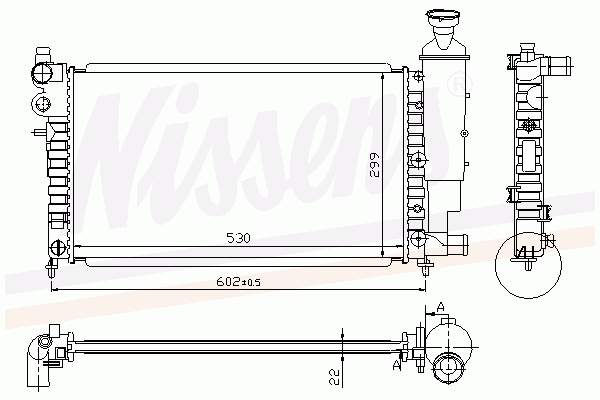 Radiador refrigeración del motor 63736A Nissens