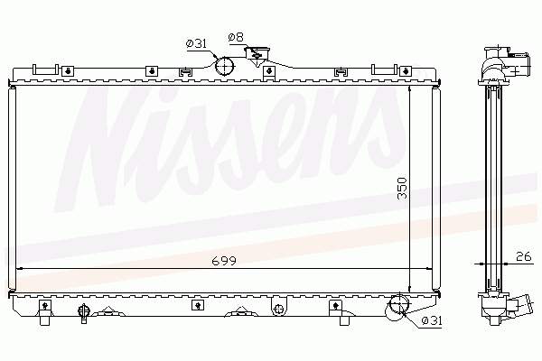 Radiador refrigeración del motor 64746A Nissens