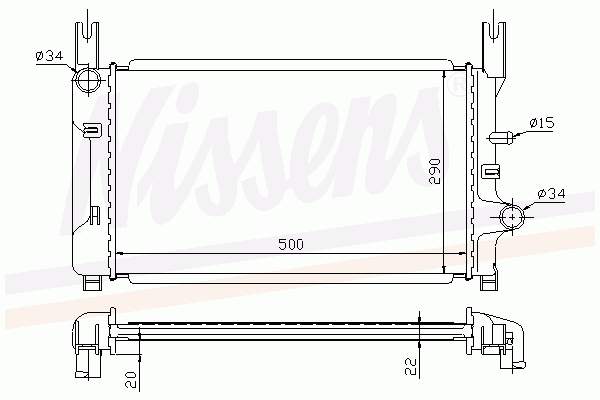 62117A Nissens radiador refrigeración del motor