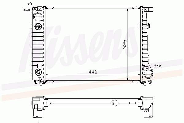 Radiador refrigeración del motor 60798A Nissens