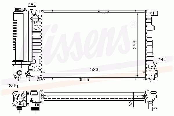 Radiador refrigeración del motor 60736A Nissens