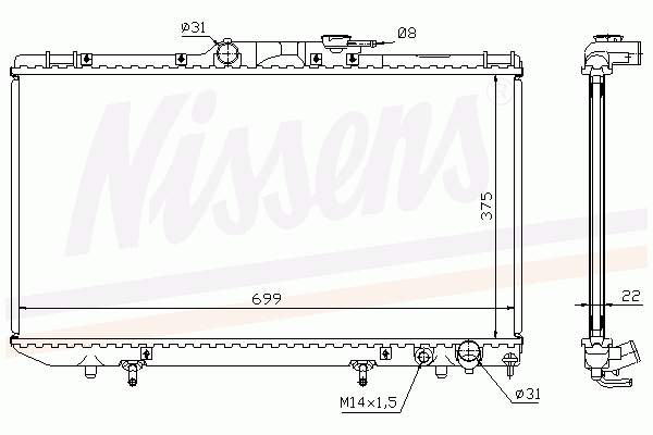 Radiador refrigeración del motor 64805A Nissens