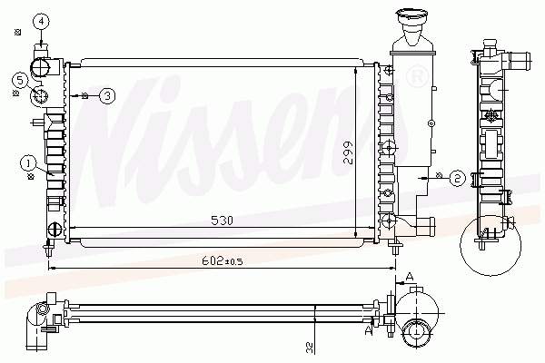 Radiador refrigeración del motor 61347A Nissens