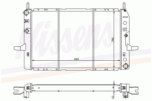 Radiador refrigeración del motor 62208 Nissens