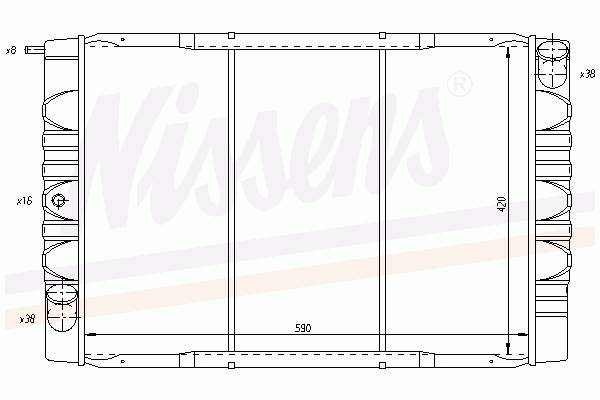 Radiador refrigeración del motor 65492 Nissens