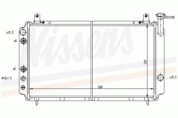 Radiador refrigeración del motor 62427 Nissens