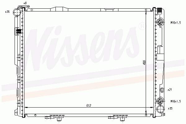 Radiador refrigeración del motor 62762A Nissens