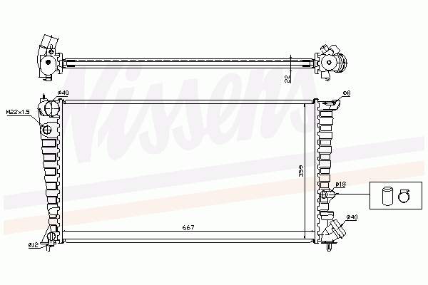 FP 20 A62-NF NRF radiador refrigeración del motor