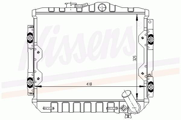 Radiador refrigeración del motor 62824 Nissens