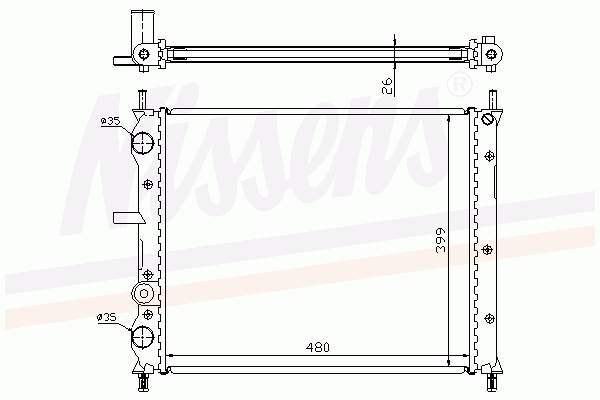 Radiador refrigeración del motor 61876A Nissens