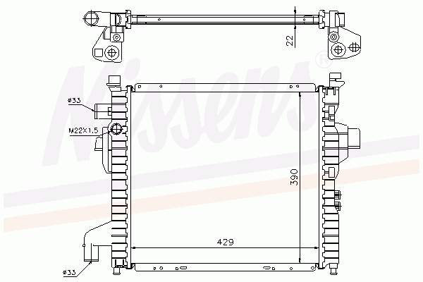 Radiador refrigeración del motor 63835A Nissens