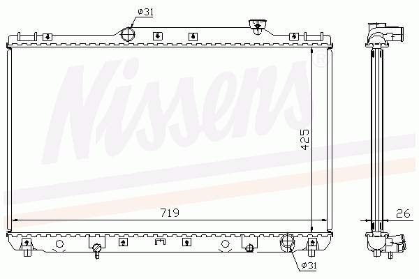 Radiador refrigeración del motor 64769A Nissens