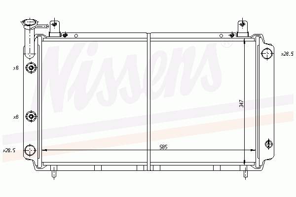 Radiador refrigeración del motor 62955 Nissens