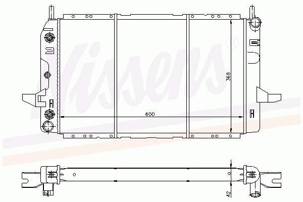 Radiador refrigeración del motor 62214 Nissens