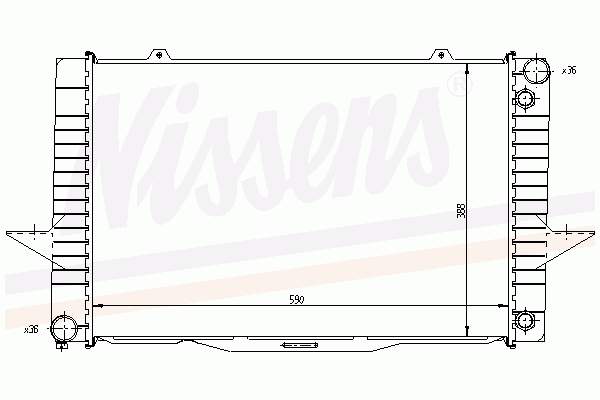 Radiador refrigeración del motor 65540A Nissens