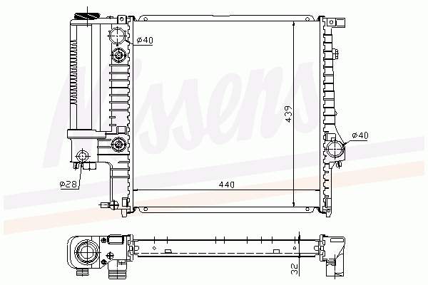 Radiador refrigeración del motor 60613A Nissens