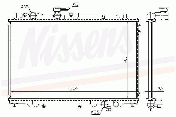 Radiador refrigeración del motor 62391A Nissens