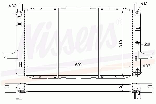 Radiador refrigeración del motor 62239 Nissens