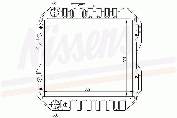 Radiador refrigeración del motor 64760 Nissens