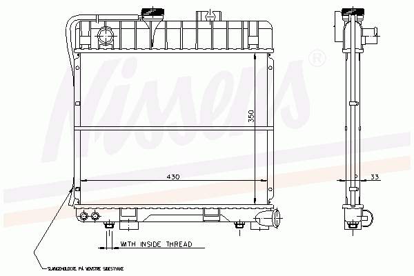 Radiador refrigeración del motor 60688 Nissens