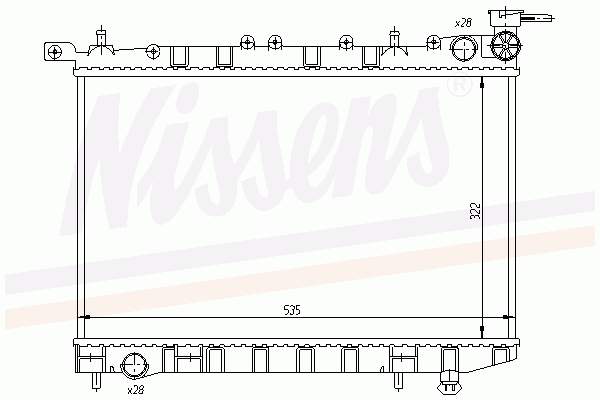 Radiador refrigeración del motor 62949 Nissens