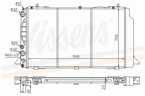 Radiador refrigeración del motor 60479 Nissens