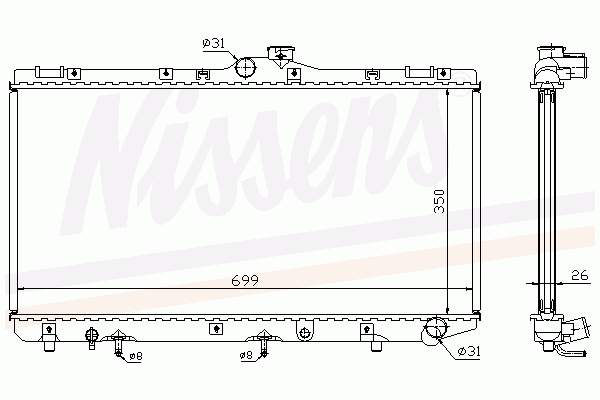 Radiador refrigeración del motor 64747A Nissens