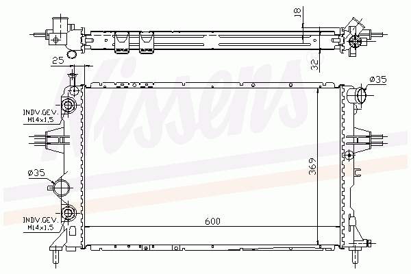 Radiador refrigeración del motor 63247A Nissens